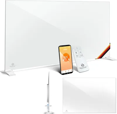 Image de Chauffage infrarouge - Panneau électrique - Pour chauffer les pièces - Économie d'énergie grâce à la détection des fenêtres - 520 W - Blanc
