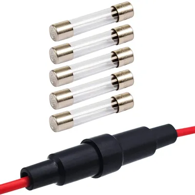 Produktbild von VLTG Sicherungshalter mit Kabel 5x20mm 500mA T träge 5 Glassicherungen