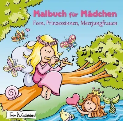 Produktbild von Malbuch für Mädchen: Feen, Prinzessinnen, Meerjungfrauen