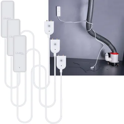 Produktbild von 3er-Set WLAN-Wassersensor mit externem Sensor, weiss, Wassermelder für Tuya oder SmartLife App, weltweite Benachrichtigung, Alarmfunktion