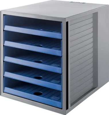Immagine prodotto di HAN 14018-16 Cassettiera SCHRANK-SET KARMA - A4/C4, 5 cassetti aperti, grigio/ecoblu