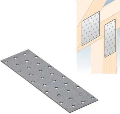 Produktbild von Lochplatte 200 x 60 x 2,00 mm Flachverbinder Holzverbinder verzinkt