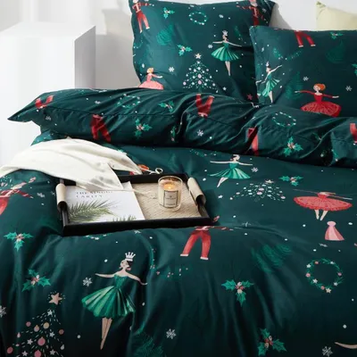 Produktbild von WEIHNACHTSBETTWÄSCHE WARM 220 x 200 cm + 2 KISSENBEZÜGE 100 % MIKROFASER
