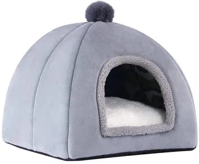 Immagine prodotto di Letto pieghevole per gatti Ibenzoa® con cuscino morbido e lavabile – rifugio accogliente per gatti domestici e piccoli animali, 40x40x31 cm, antiscivolo
