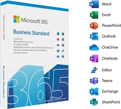 Produktbild von Microsoft 365 Business Standard - 1 PC/MAC. 1 Year - FR - Box