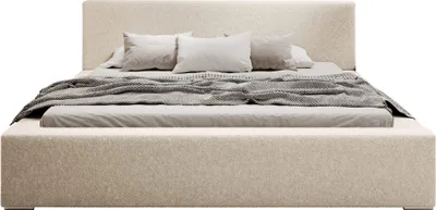 Produktbild von FEDVE Polsterbett Jenne aus Bouclé-Stoff 160x200 cm, Creme