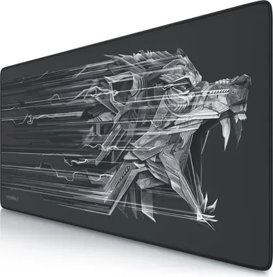 Produktbild von Titanwolf Gaming Mauspad XXL, 900 x 400 x 3 mm, Schreibtischunterlage, abwaschbar, rutschfeste Rückseite, Geschwindigkeit & Präzision, Schwarz