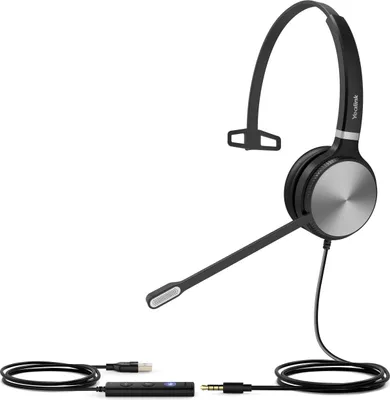 Obrázek produktu pro Yealink UH36 Mono Teams, Kabel, Kancelář / call centrum, 20 - 20000 Hz, 120 g, Sluchátka s mikrofonem, Černá, Stříbrná