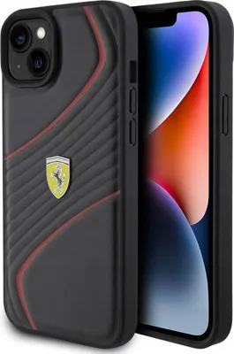 Zdjęcie produktu dla Etui Ferrari Twist Metal Logo Na Iphone 15 Plus - Czarne