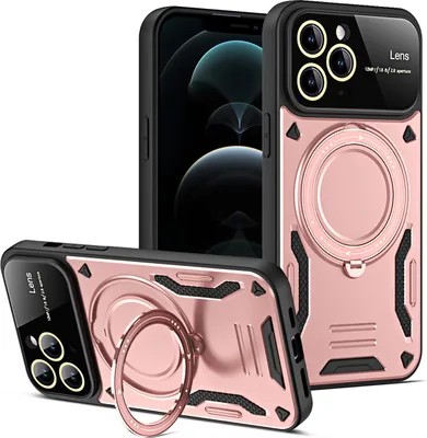 Produktbild von Rüstung Handyhülle für iPhone 11 Pro Dual-Layer Magnetisches Ringhalter Ständer Hülle Roségold