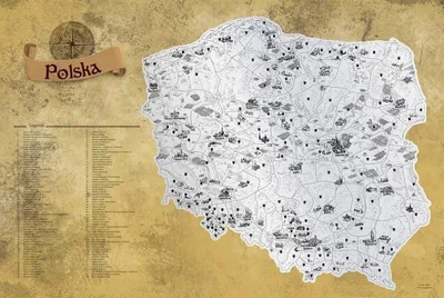 Obrázek produktu pro Stírací mapa Polska Deluxe - stříbrná