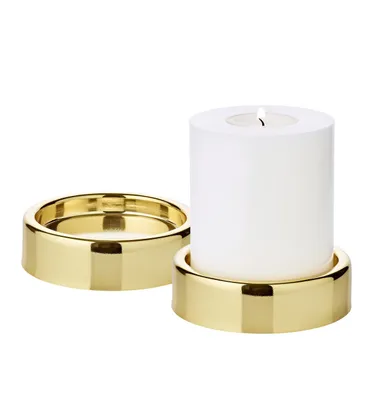 Produktbild von EDZARD 2er Set Kerzenständer Sanremo in gold Ø 10 cm