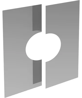 Produktbild von Jeremias DW-FU 200mm Wand Deckenblende zweiteilig 1-65° doppelwandiges Edelstahl Abgassystem für Schornsteindurchführungen