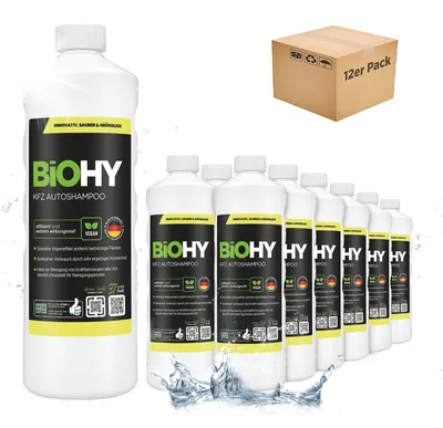 Produktbild von BiOHY Autoshampoo 12x1L Autowäsche Lackpflege Waschanlage Konzentrat