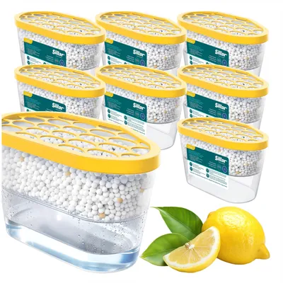Produktbild von Sillar Luftentfeuchter 600 ml Zitrone 8er Set – Feuchtigkeitsabsorber für Bad & Schrank