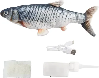 Produktbild von Katzenspielzeug 1 Stück elektrischer Fisch, Katzenspiel, Katzenminze, Plüsch, Simulationsfisch, für Katzen, Haustiere, Floppen/Bewegen, Katze, Hund, F