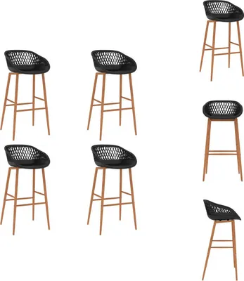 Image de vidaXL Tabouret de bar 4 pcs. noir - Tabouret de bar
