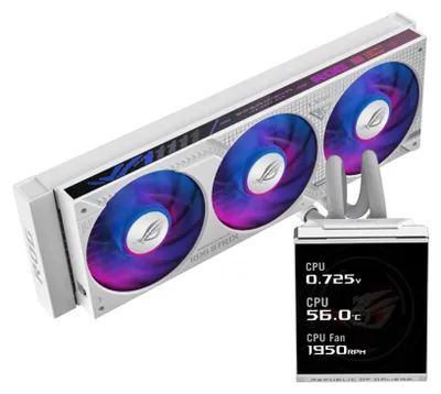 Image de ASUS ROG STRIX SLC IV 360 ARGB LCD WHT, système de refroidissement liquide tout-en-un, 12 cm, blanc