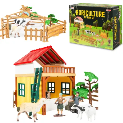Obrázok produktu pre COIL svet na hranie, sada figúrok, farma so zvieratkami pre deti, farma, stajňa, veľká farma, od 3 rokov, model: 3906 50 ks.