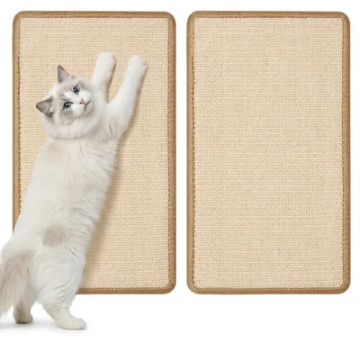 Immagine prodotto di Gimars, set di 2 tappetini in sisal per gatti, 50x30 cm, protezione antigraffio per divano e pareti, autoadesivi