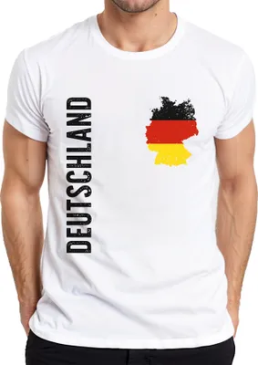 Immagine prodotto di Maglietta Germania Bandiera Tifoso DE Shirt Coppa del Mondo Uomo, Bianco, S