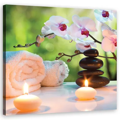 Produktbild von Leinwandbild blumen - rosa 60x60 cm Feeby rosa wandbild bereit zum aufhängen
