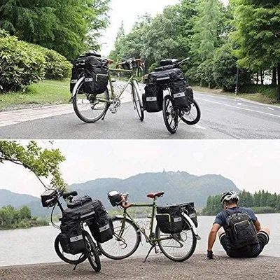 Produktbild von Famanu Fahrradtasche 3-in-1 multifunktionale wasserdichte Gepäckträgertasche - Schwarz