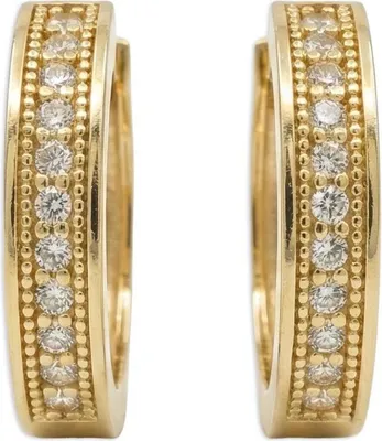 Produktbild von 375 Echtgold Creolen Damen mit Zirkonia Pavé
