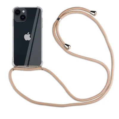 Produktbild von betterfon Handykette für Apple iPhone 14 Handyhülle mit Band Hülle mit Kordel Beige / Braun