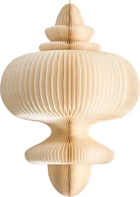 Produktbild von BELIANI Hängelampe Beige Papierschirm Rund 1-Flammig Modernes Origami Design mit Langem Kabel Beleuchtung für Esszimmer Schlafzimmer Wohnzimmer