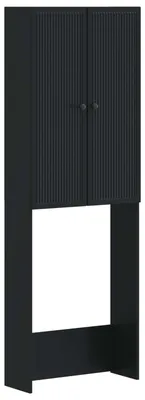 Productafbeelding van vidaXL Toiletkast EDE, zwart, 66 x 25,5 x 190 cm, houtvezel