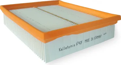 A studio shot of a car air filter.
