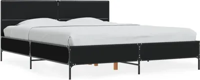 Produktbild von Möbel Bettgestell Schwarz 150x200 cm Holzwerkstoff und Metall - Klassische Betten 3280002