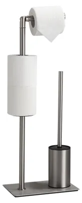 Stand-Toiletpapierhalter 3-in-1, gebürstetes Nickel, Edelstahl