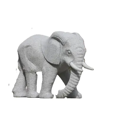 Produktbild von Schöner Elefant aus Granit Figur für den Garten zur Dekoration, aus Naturgranit Neu Frostfest Witterungsbeständig, Tierfigur NH-1356896