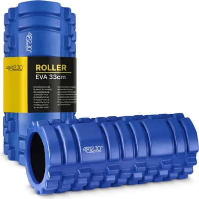 Produktbild von 4FIZJO EVA Massage Roller, 33 cm, mit Noppen, für Triggerpunktmassage und Faszienpflege, Blau