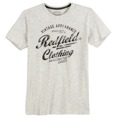 Produktbild von Redfield T-Shirt Übergröße offwhite melange Logoprint