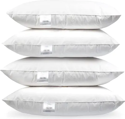 Produktbild von 4er Set Federkissen 80x80 cm 1300 Gramm – Kopfkissen mit 100% Gänsefedern – Baumwollbezug 185 g/m² – Ganzjahreskissen