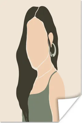 Produktbild von MuchoWow® Poster Pastell - Frau - Porträt 120x180 cm - Kunstposter