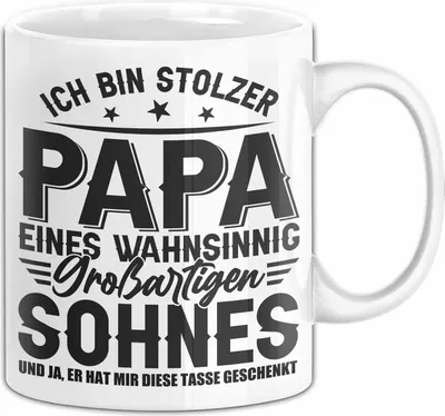Produktbild von Papa Tasse Geschenk Ich Bin Stolzer Papa Eines Großartigen Sohnes Geschenkidee Von Sohn An Papa (Weiß)