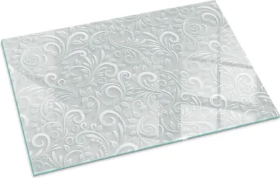 Produktbild von Elegantes florales Muster – Glasbodenplatte für – Kaminofen – Kaminplatte Glas – Schutzglas – Funkenschutzplatte –Glasbodenplatte Feuerfeste – Hitzeschutzplatte – Bodenschutz aus Glas – 100x70 cm
