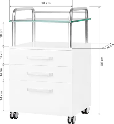 Obrázek produktu pro Podologický Vozík - Pomocník 6053 Bílý