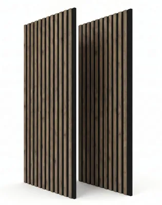 Produktbild von STEGU Linea Acoustic PROline 2er Set Akustikpaneele 120x60,5 cm Holzlamellen MDF Nussbaum