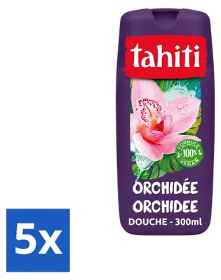 Productafbeelding van 5 x Tahiti douchegel orchidee - Vegan - 300 ml - Voordeelverpakking - 5 stuks