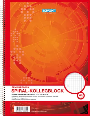 Produktbild von 6x Collegeblock A4 Spirablock Kollegblock kariert
