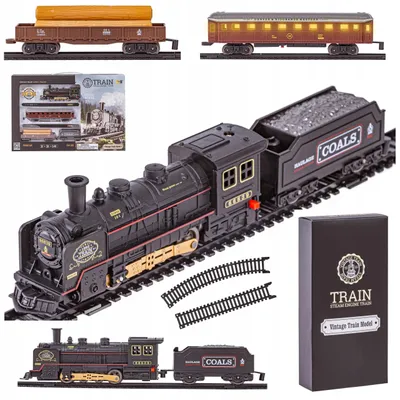 Produktbild von DK Elektrik-Eisenbahn Dampflokomotive Licht- und Soundeffekte 3 Waggons