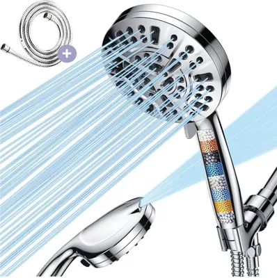 Produktbild von Handbrause mit Schlauch, 10 Strahlarten, Chrom, für Badezimmer
