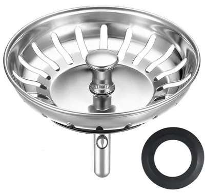 Produktbild von Abflussstopfen mit Sieb Ø 81-82 mm Edelstahl Universell für Spülbecken