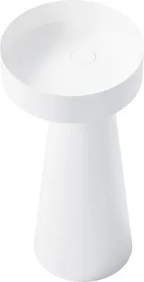 Produktbild von Steinberg Serie 445 Standwaschtisch, rund, 400x400x870mm, SOLIDSurface, ohne Hahnloch, ohne Überlauf, Mattweiß, 4456500W