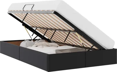 Produktbild von vidaXL Ottoman Bettgestell Schwarz 120 x 190 cm Kunstleder